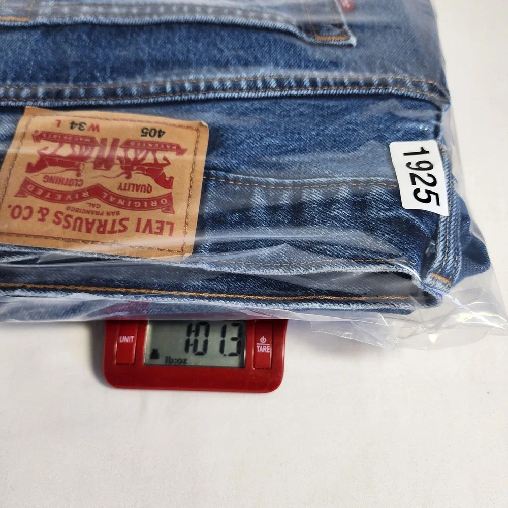 Levi Strauss Mens 405‎ Jean Shorts W34 34x10 Jorts Cotton Denim Blue Classic